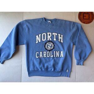 Vintage Russell Athletic UNC North Carolina Tarheels Crew Sweatshirt Large Blue
